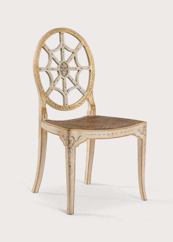 Aquileia Chair Ivory & Gold Side