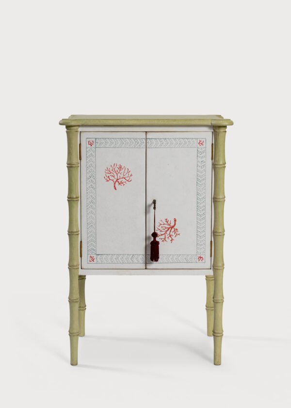 Lombardia Bamboo Nightstand Cabinet Corals 01