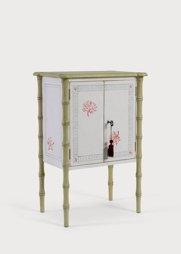 Lombardia Bamboo Nightstand Cabinet Corals 03